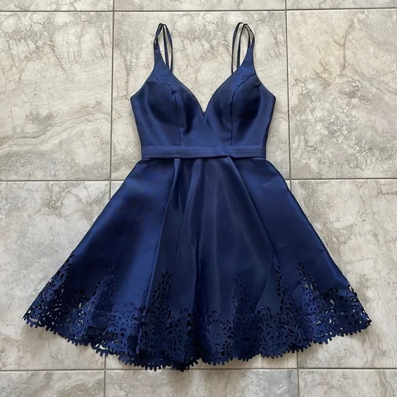 Sherri Hill | Dresses | Sherri Hill Navy Laser Cutout Prom Dress | Poshmark Sherri Hill | Dresses | Sherri Hill Navy Laser Cutout Prom Dress | Poshmark